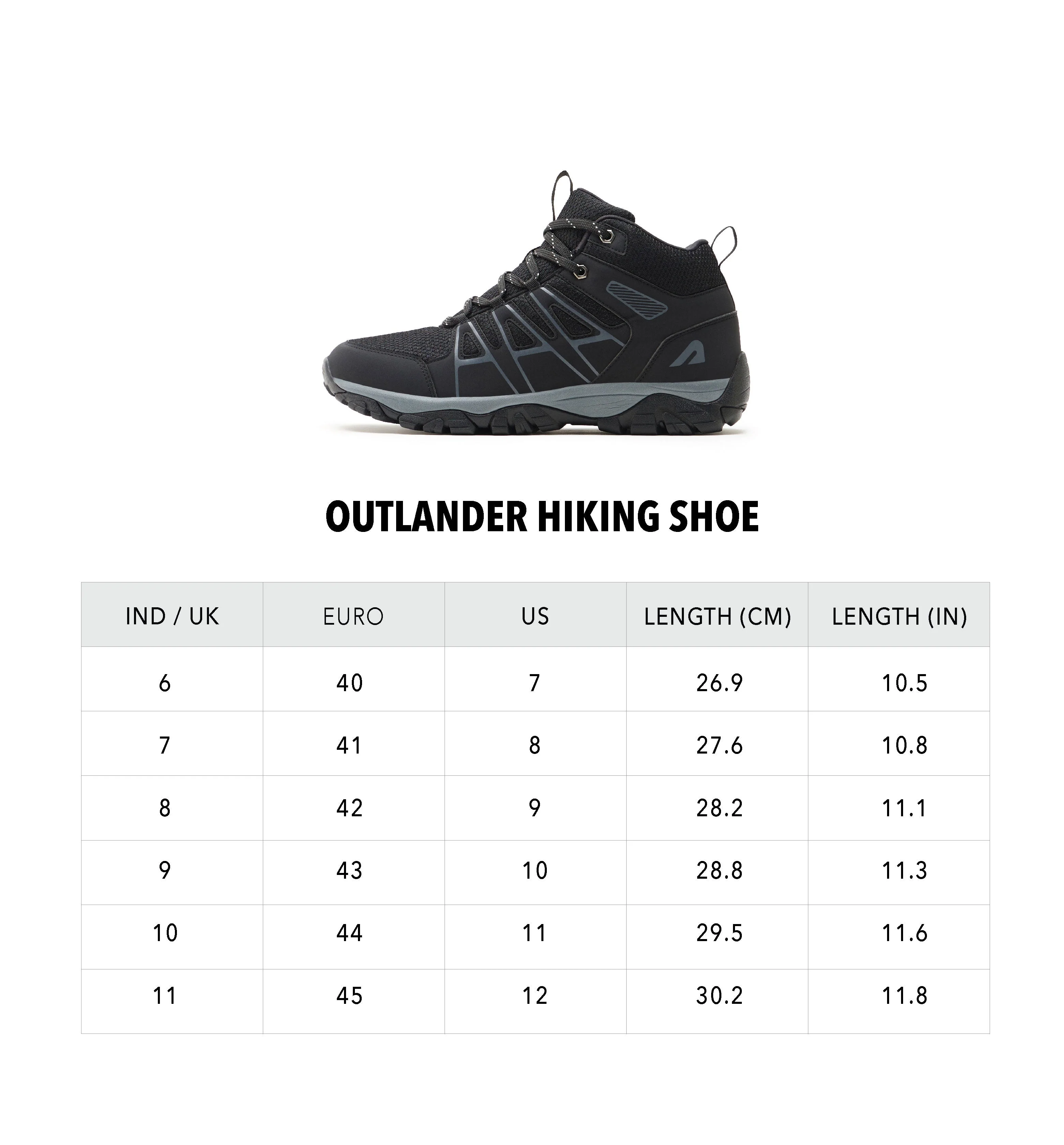 Outlander Pro Mens Trekking Shoes - Black - Image 8