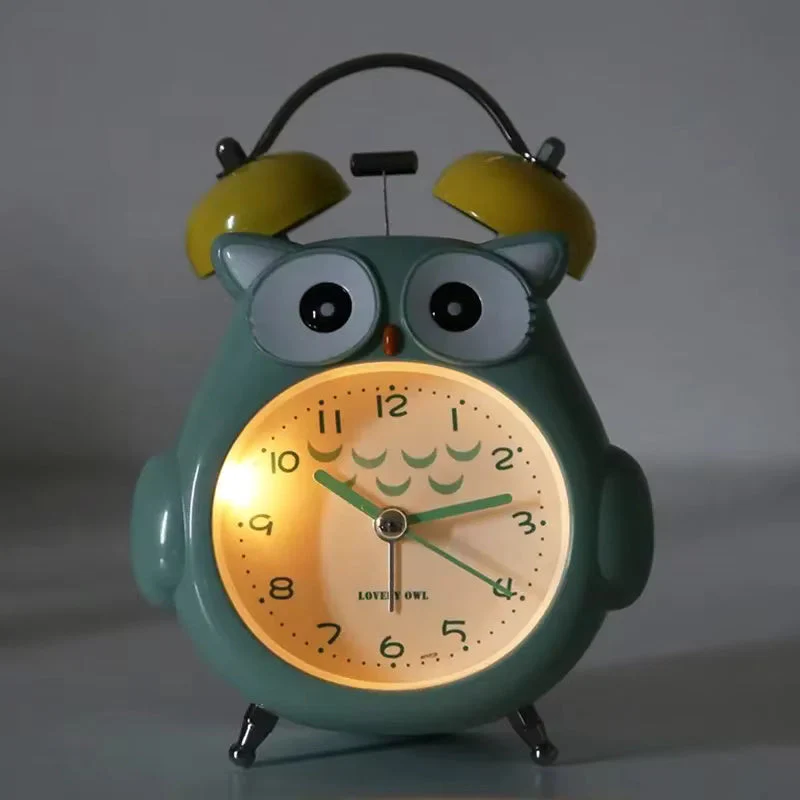 Owl Shaped Alarm Clock With Ring Bell Light For Kids Bedroom 1pc - Image 5