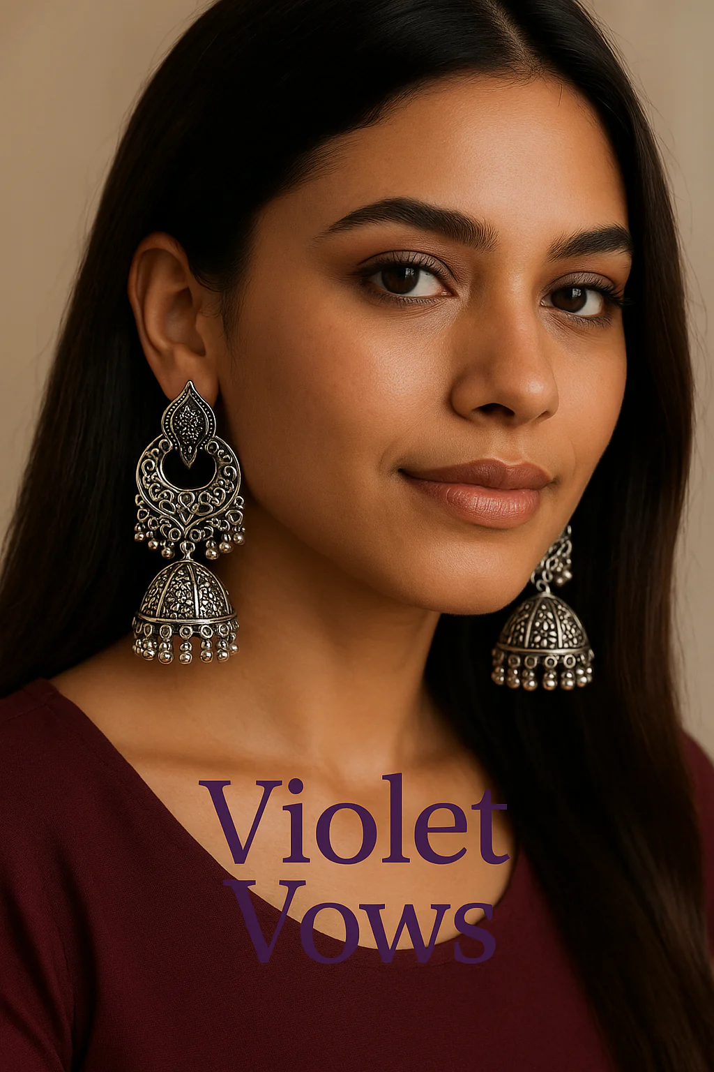 Oxidized Silver Peacock Jhumka Earrings - Image 5