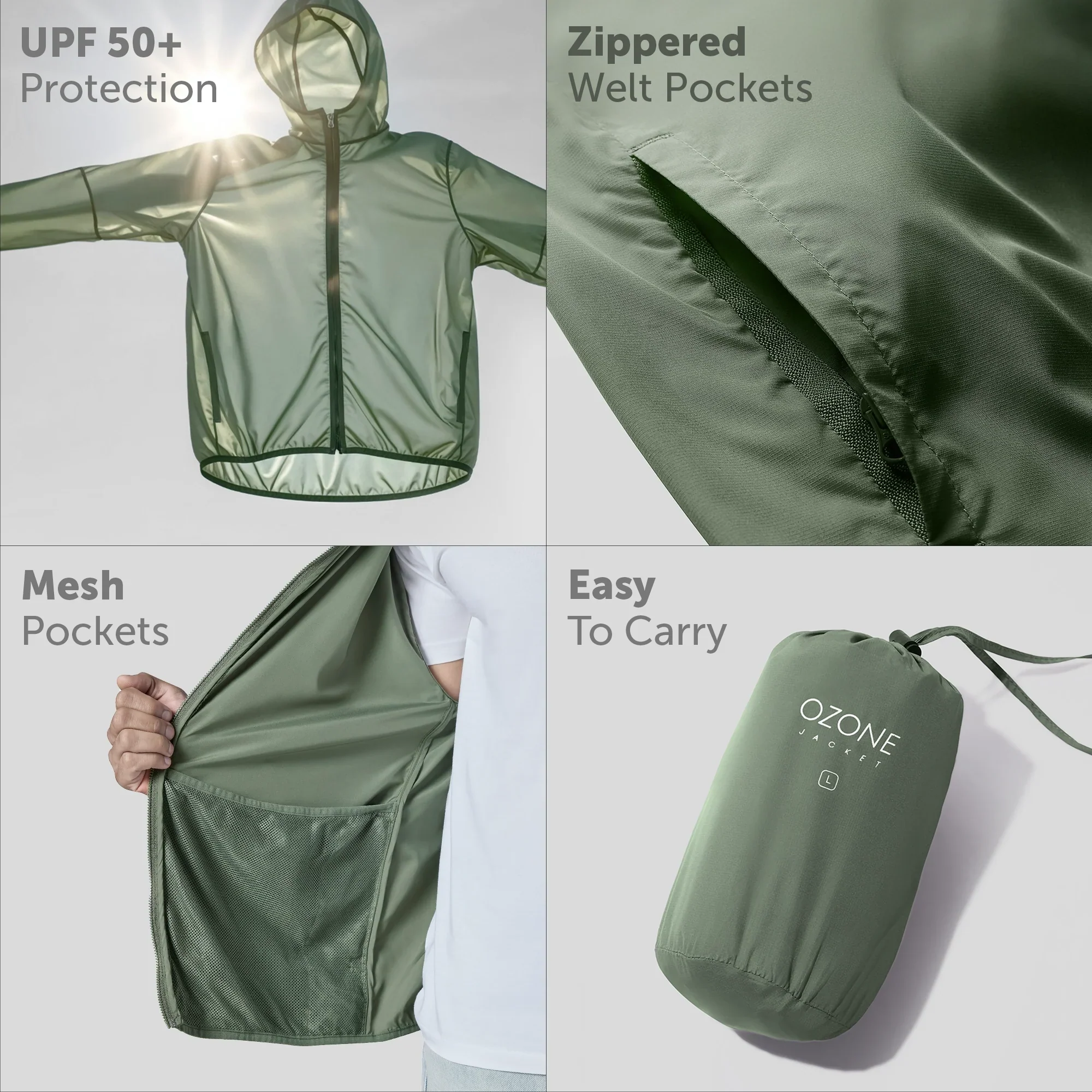 Ozone Polyester Parka Jacket - Chrome White - Image 2