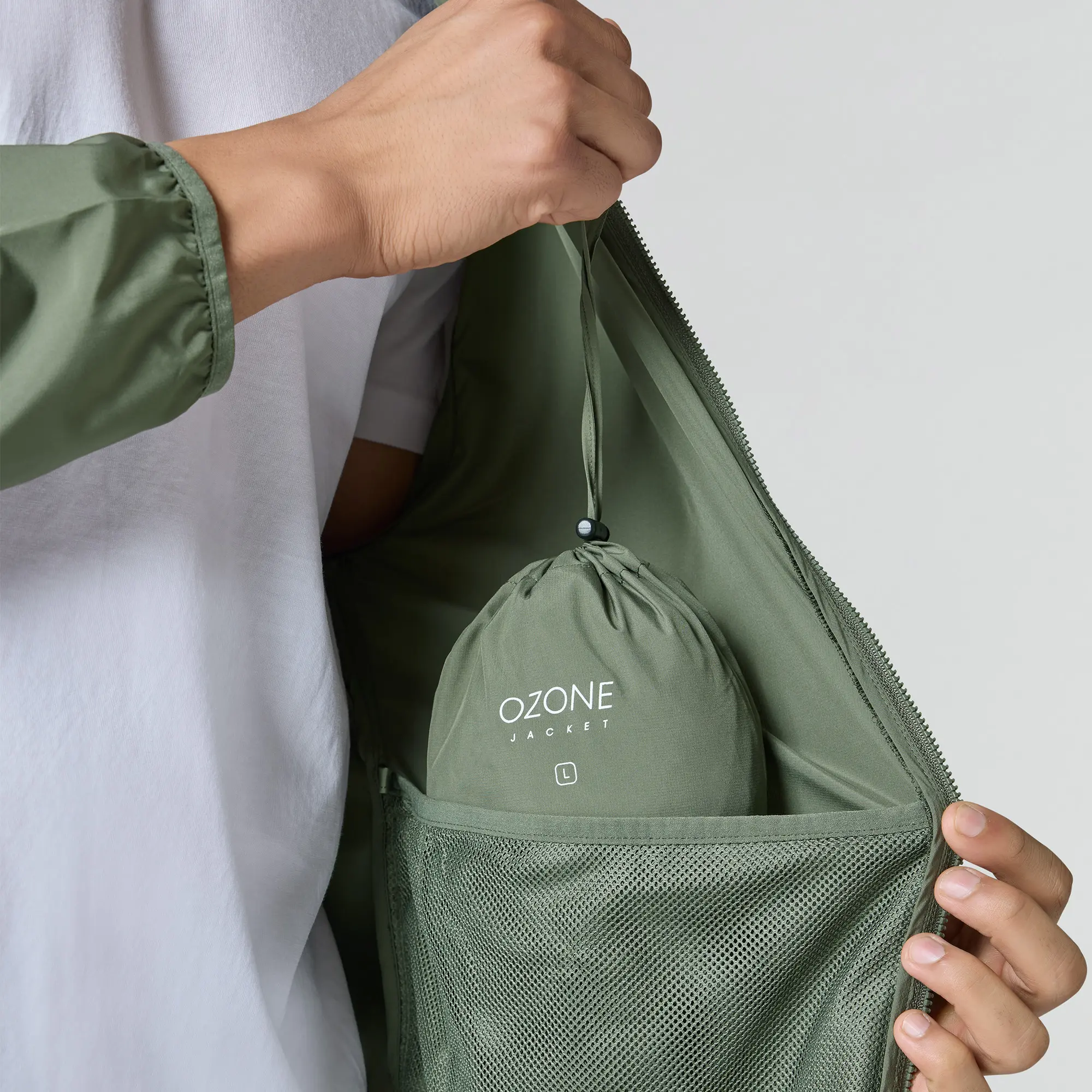 Ozone Polyester Parka Jacket - Sage Green - Image 5