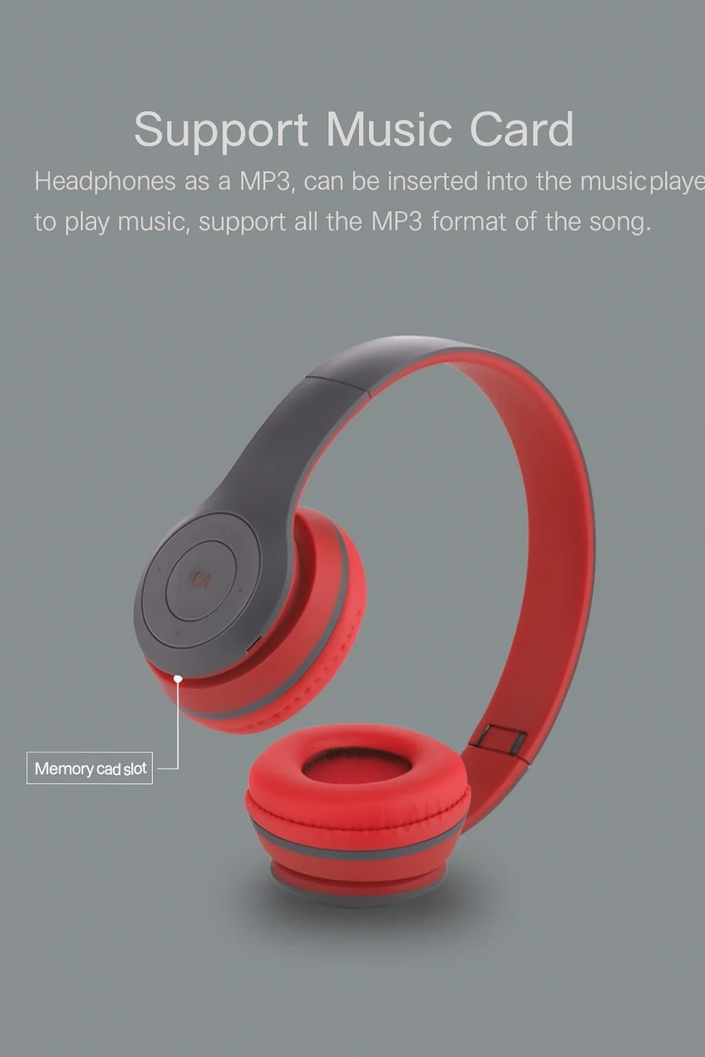 P47 Foldable Wireless Bluetooth Headphones with Built-In Microphone - Image 8