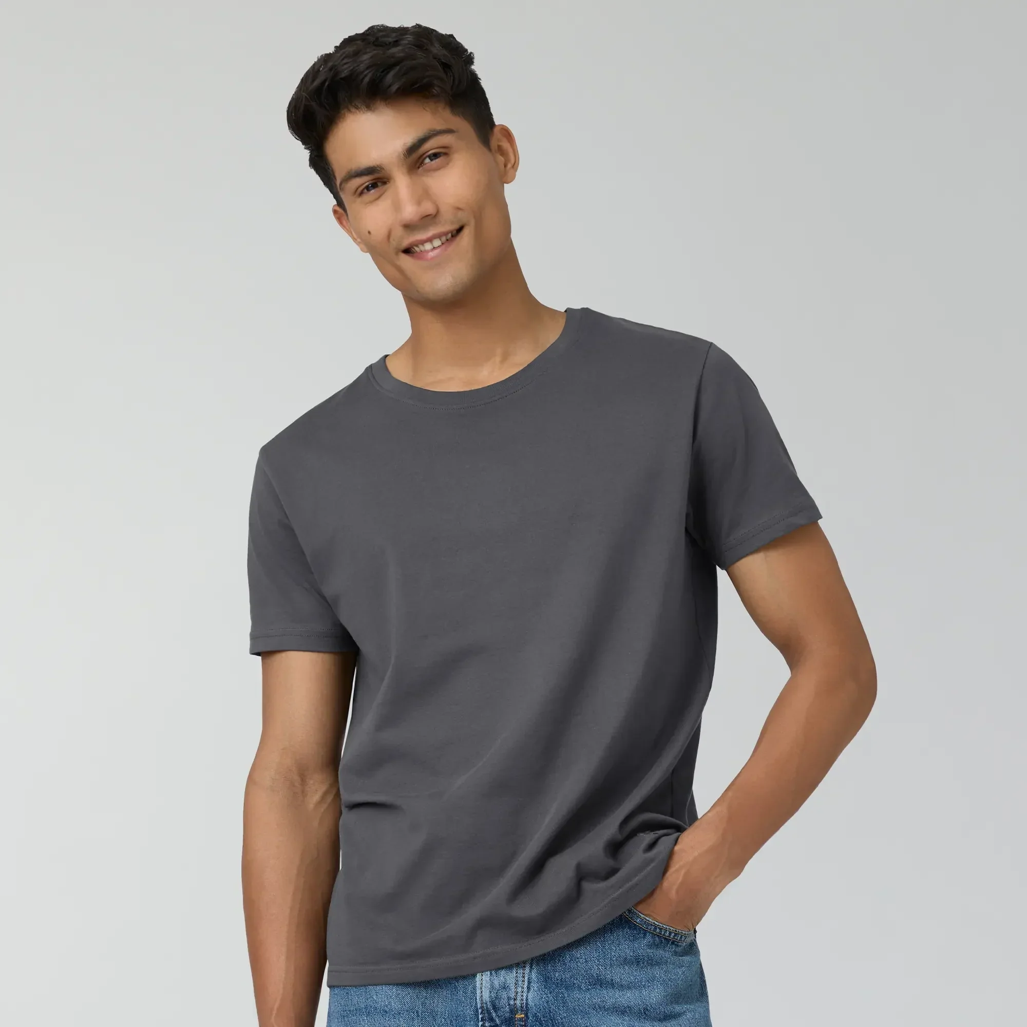 Pace Combed Cotton T-shirts Anchor Grey - Image 3