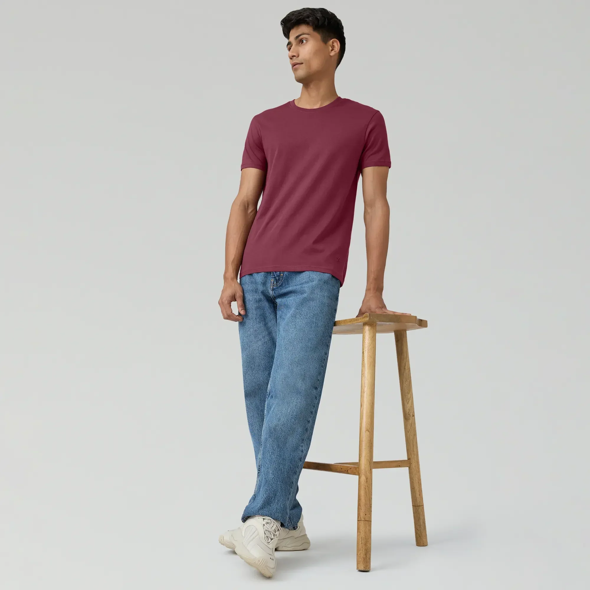 Pace Combed Cotton T-shirts Bold Burgundy - Image 2