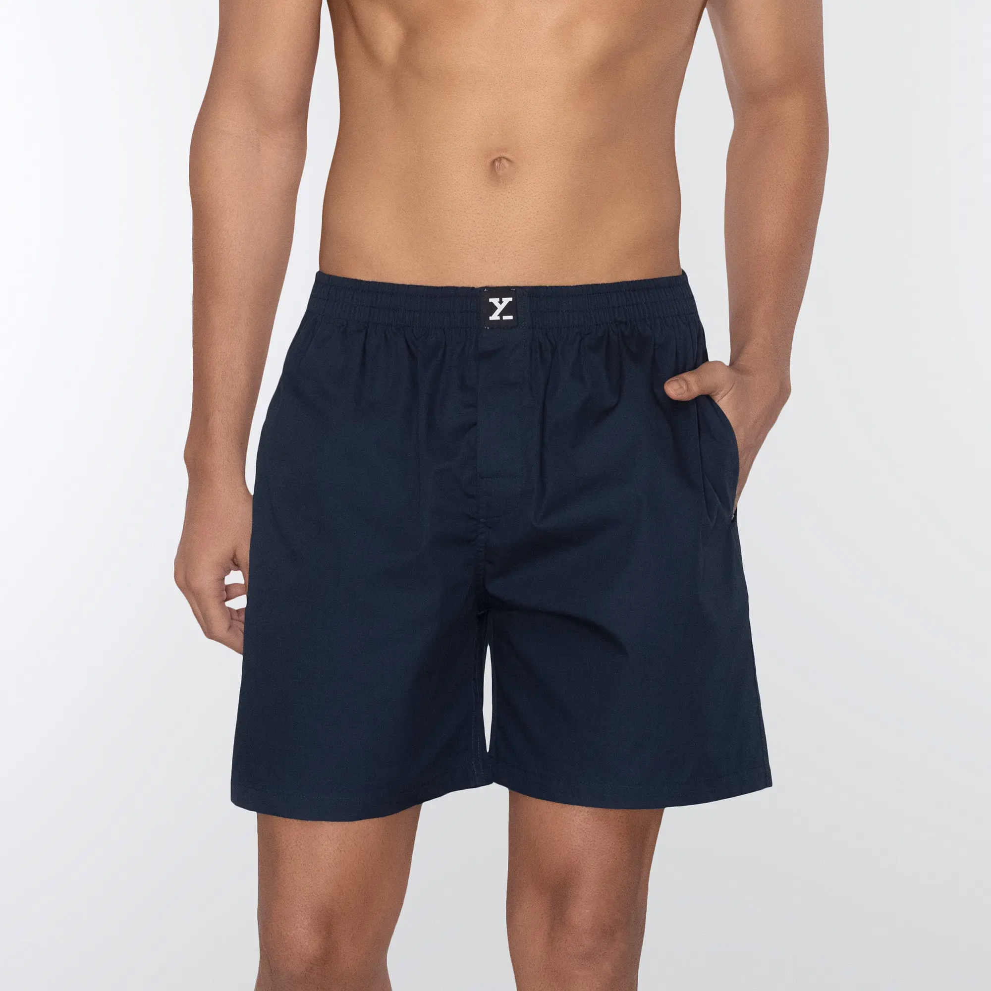 Pace Cotton Boxer Shorts Midnight Blue
