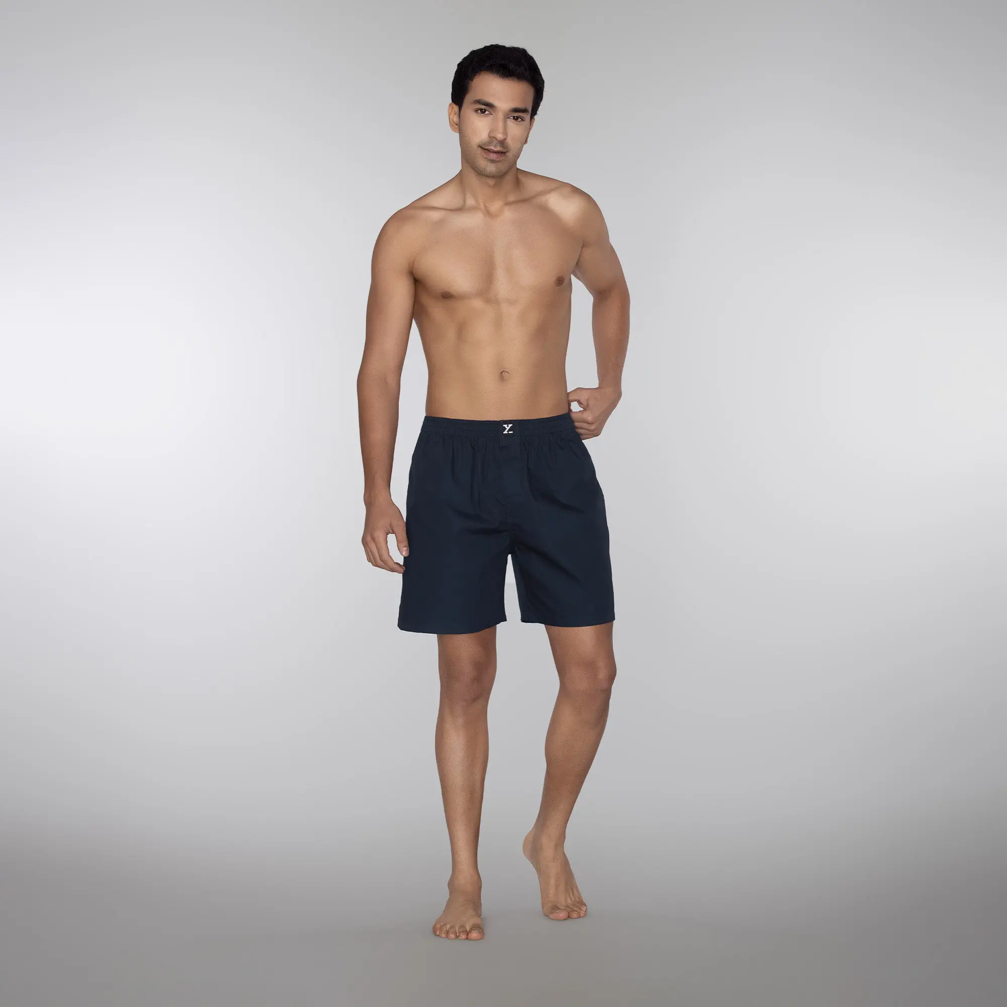 Pace Cotton Boxer Shorts Midnight Blue - Image 4