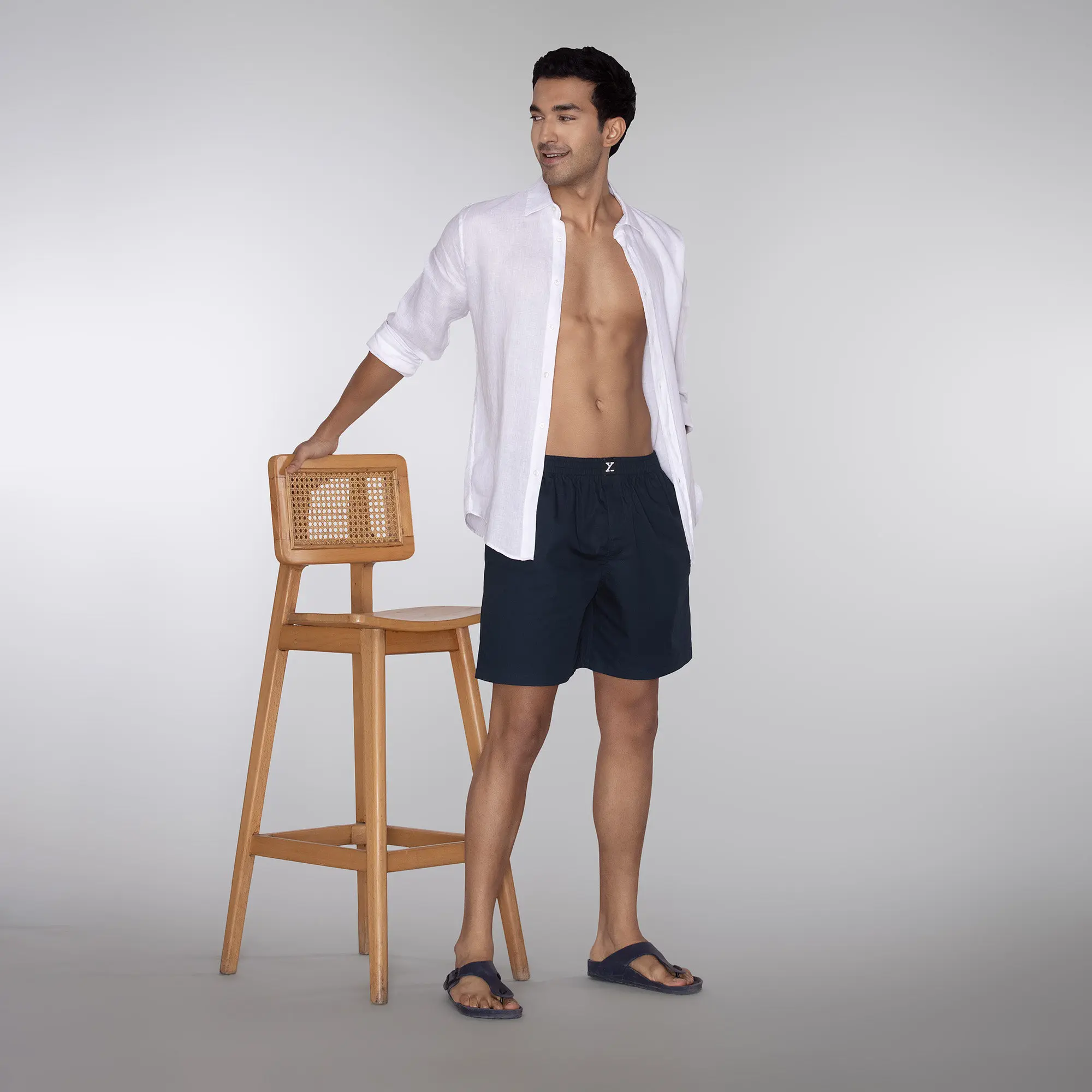 Pace Cotton Boxer Shorts Midnight Blue - Image 6