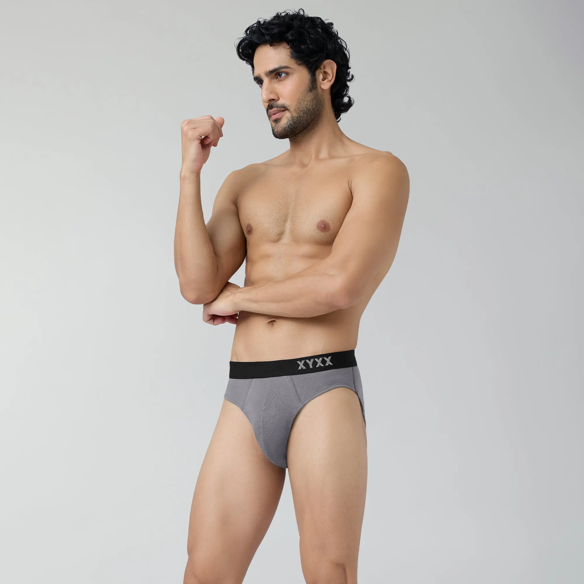 Pace Cotton Rib Briefs Ash Grey - Image 2