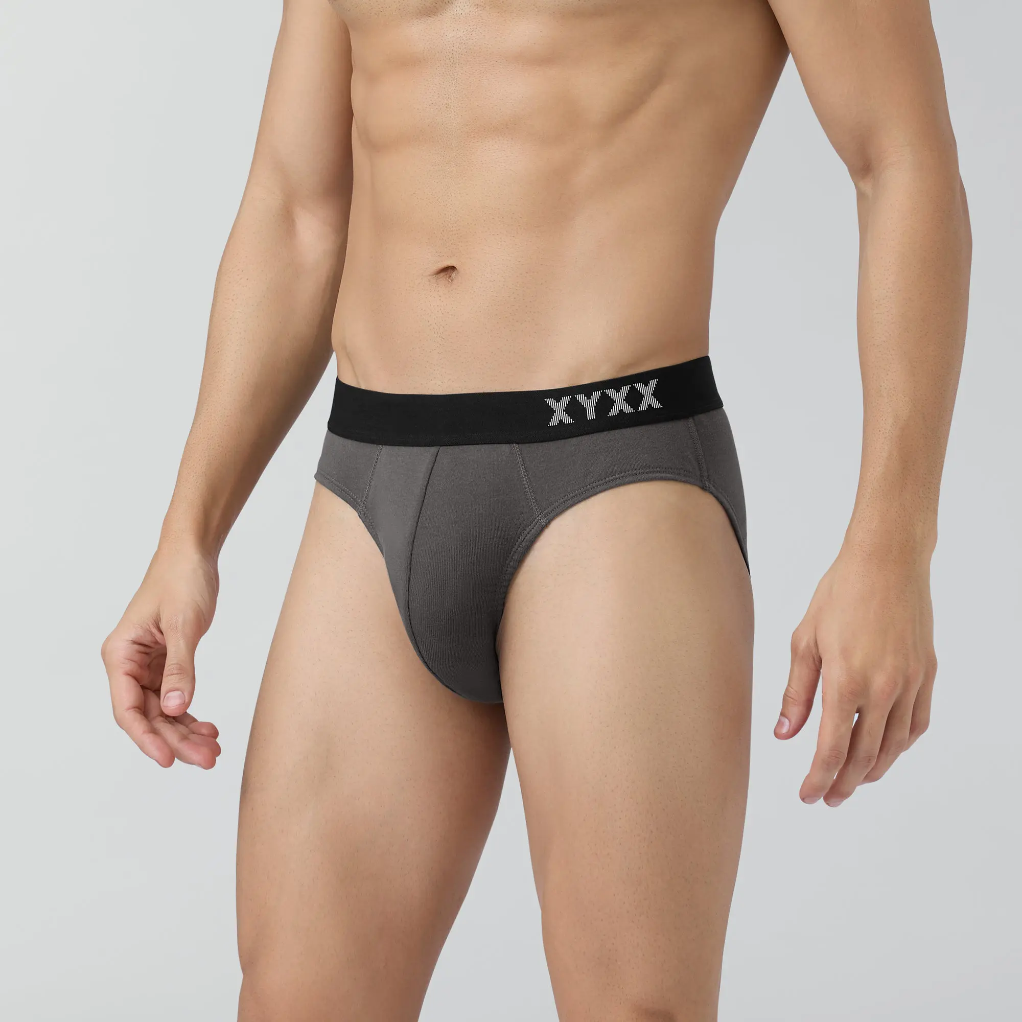 Pace Cotton Rib Briefs Charcoal Grey - Image 4