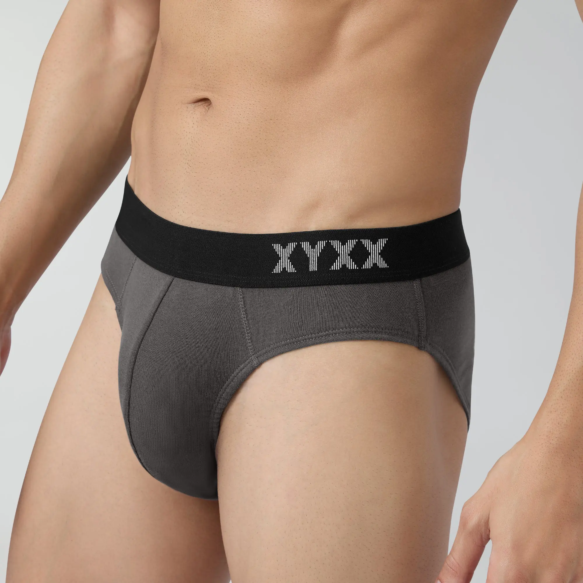 Pace Cotton Rib Briefs Charcoal Grey - Image 6