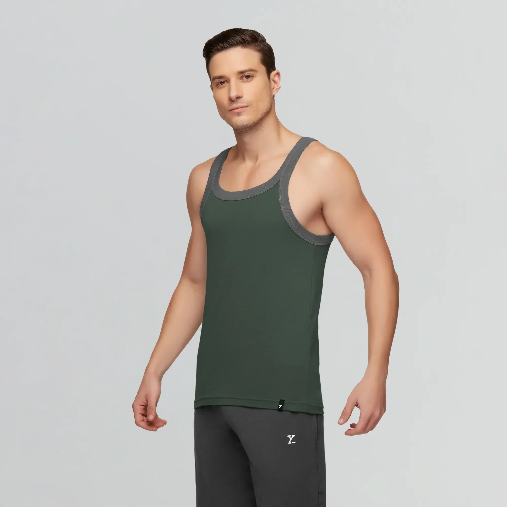 Pace Square Neck Vest Olive Green - Image 2