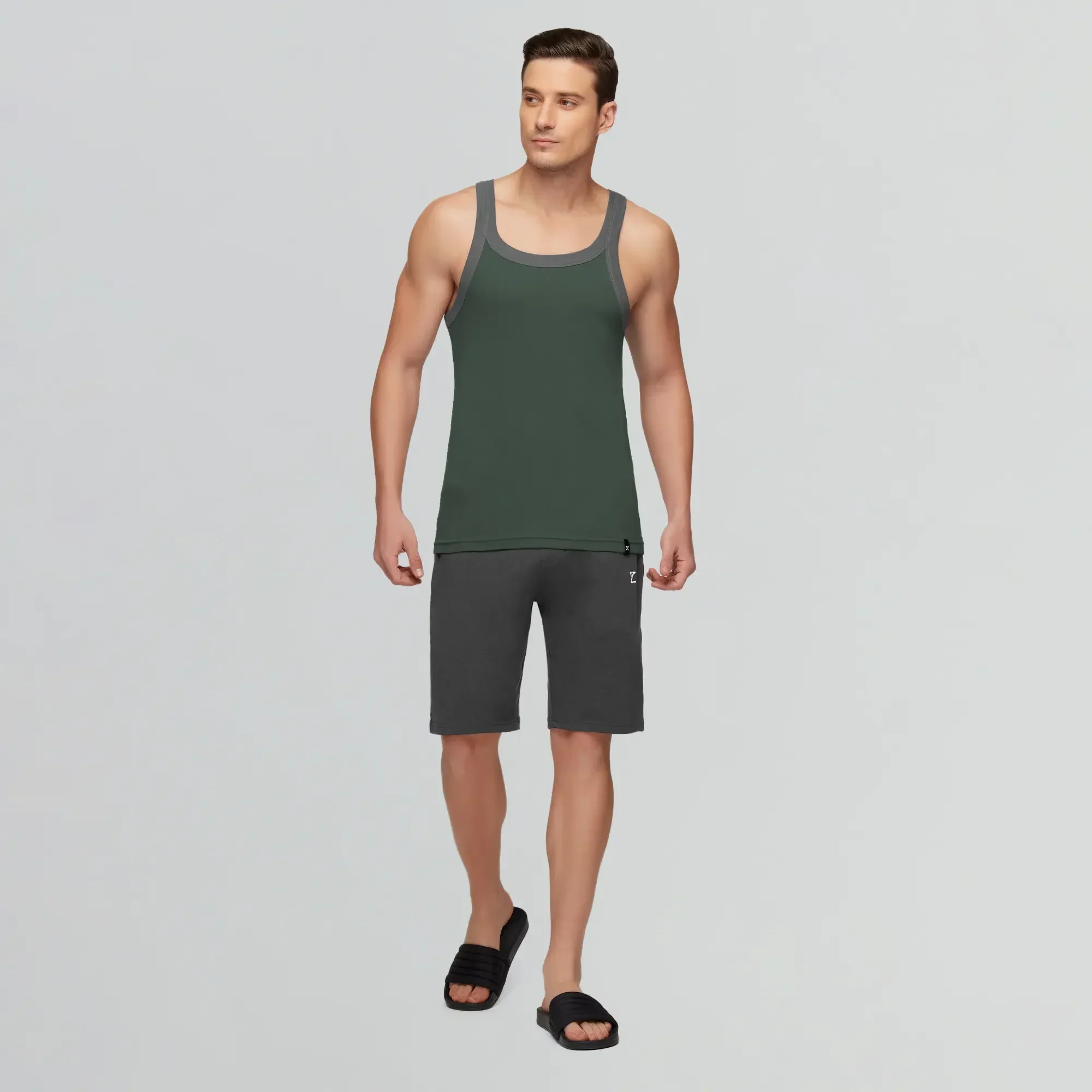 Pace Square Neck Vest Olive Green - Image 3