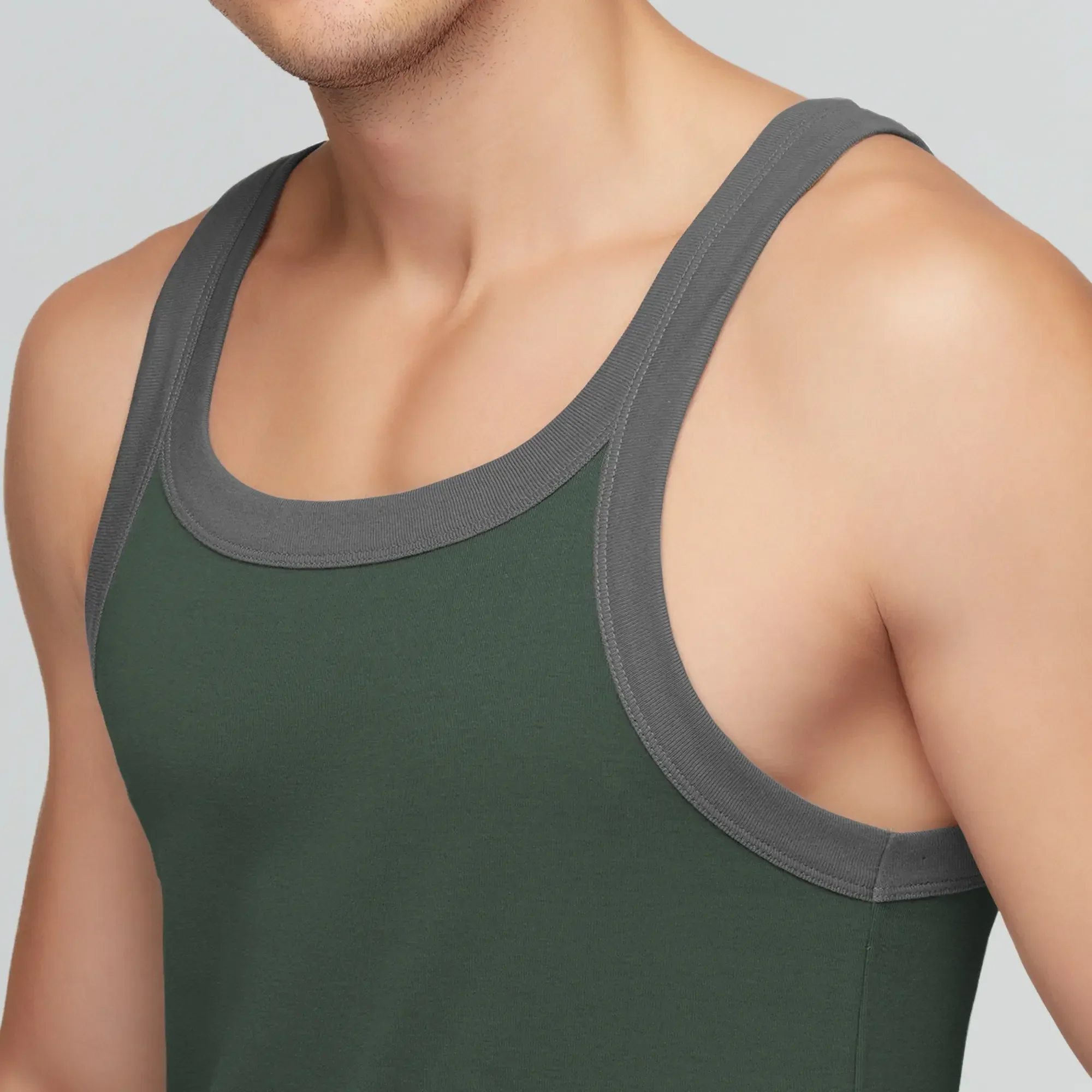 Pace Square Neck Vest Olive Green - Image 4
