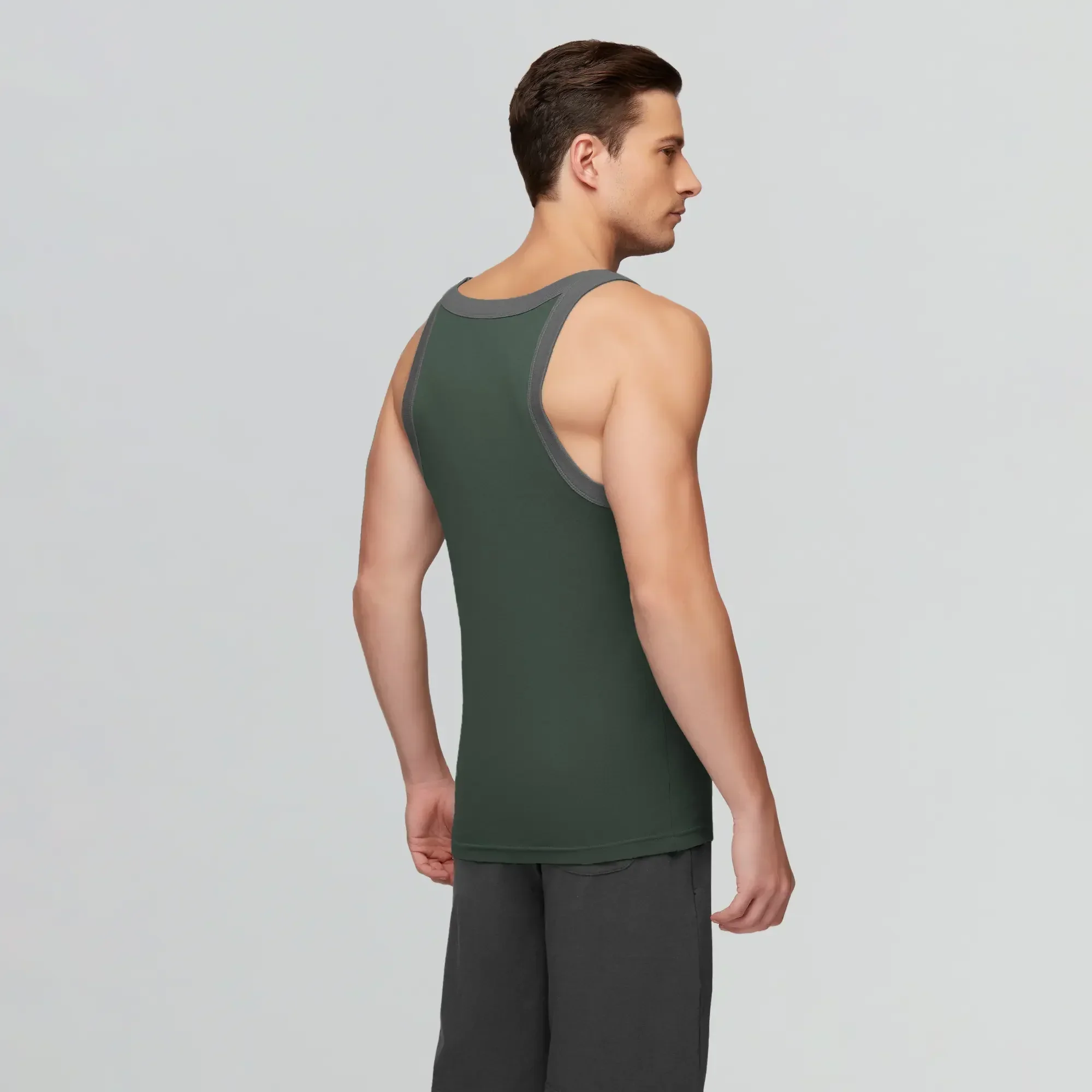 Pace Square Neck Vest Olive Green - Image 6