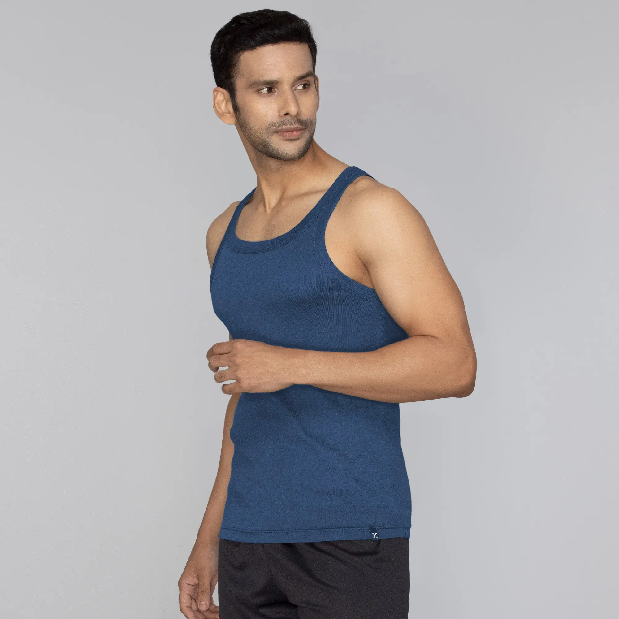 Pace Super Combed Cotton Vest Midnight Blue - Image 2
