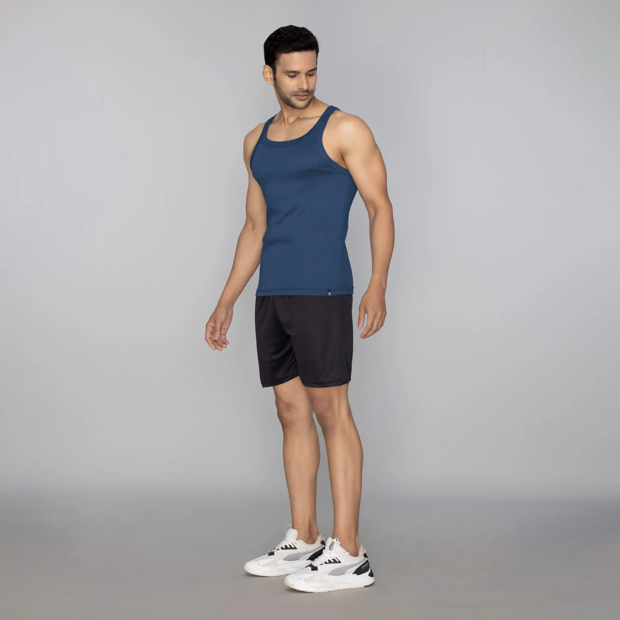 Pace Super Combed Cotton Vest Midnight Blue - Image 4