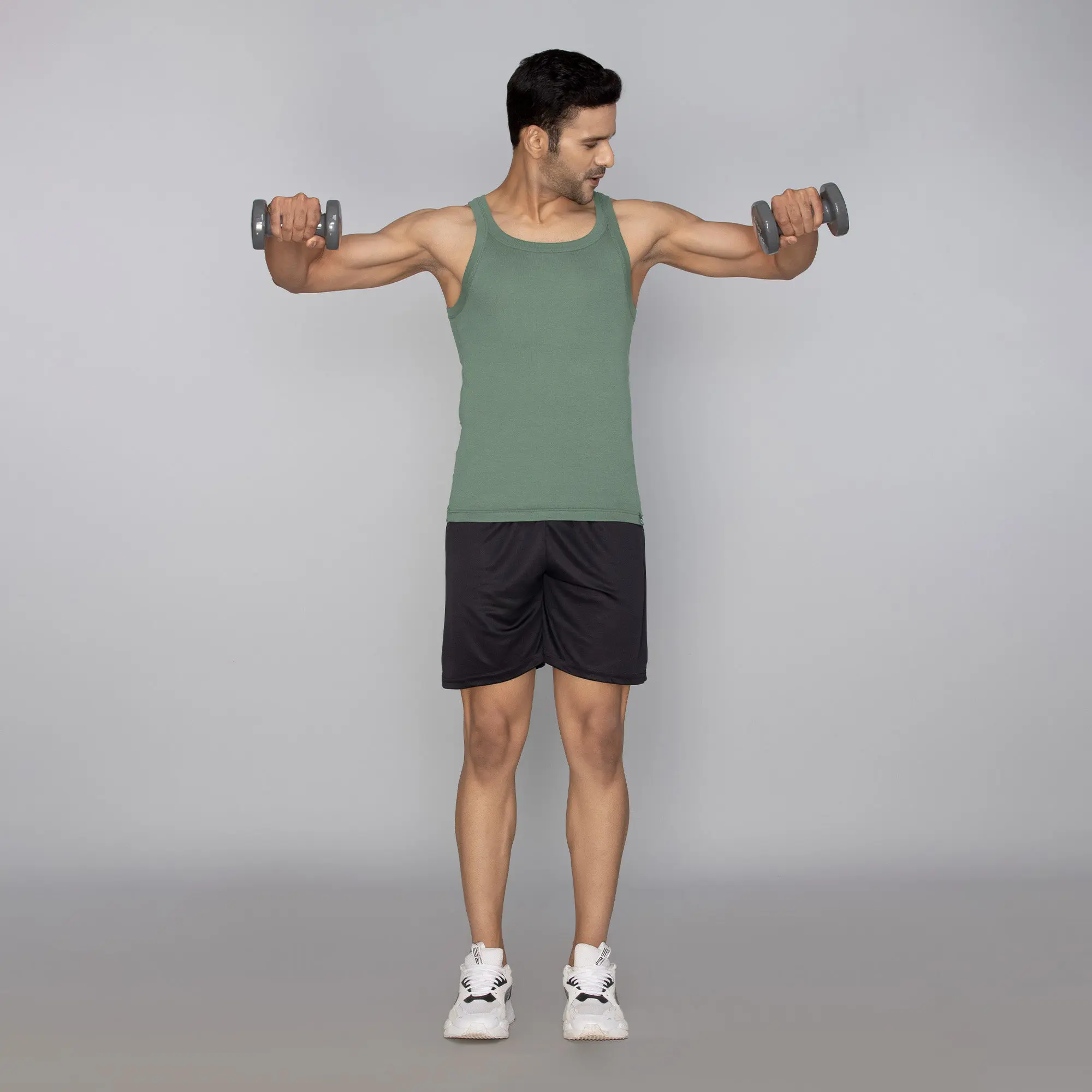 Pace Super Combed Cotton Vest Olive Green - Image 5