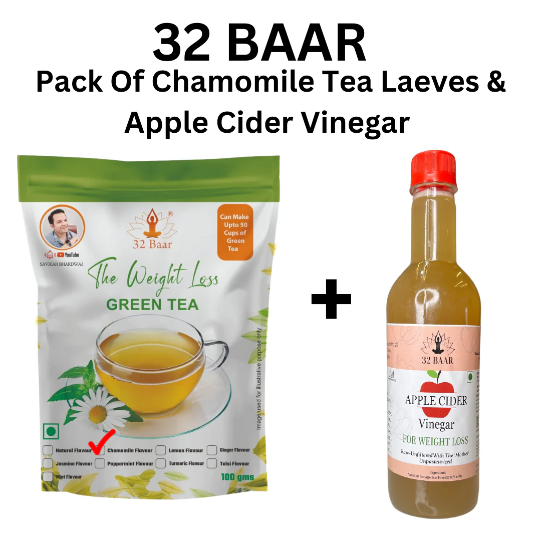 Pack Of Apple Cider Vinegar & Chamomile Green Tea Leaves - Image 2