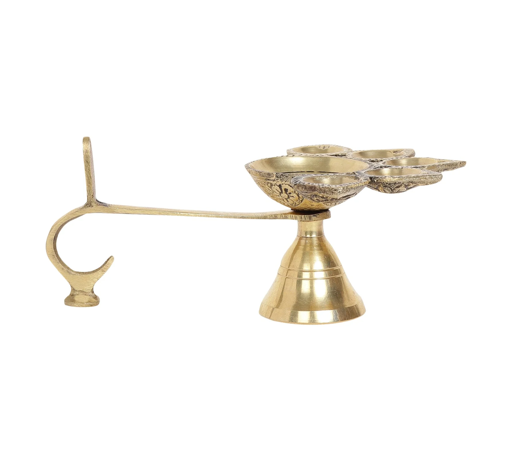 Panch Deepak Brass Diya | 100% Pure Brass | Antique Finish - Image 9