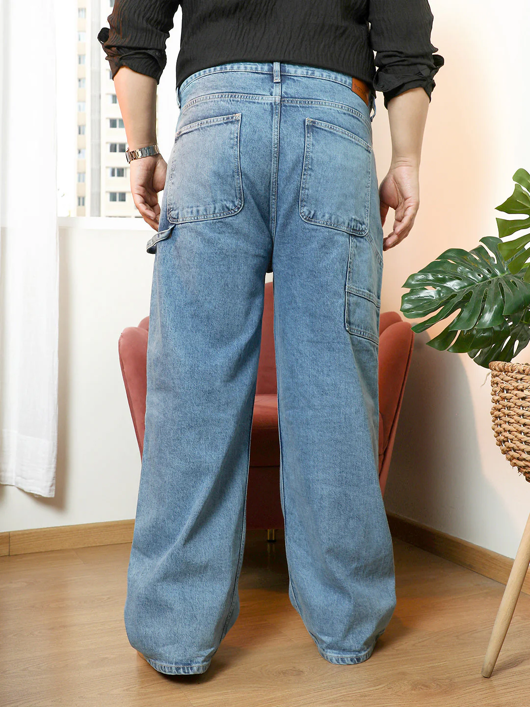 Panelled Straight-Fit Denim Jeans - Image 4