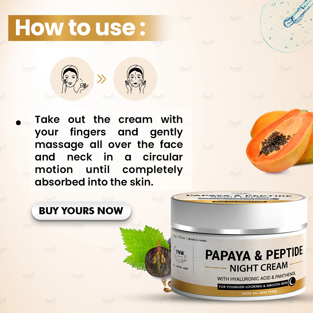 Papaya & Peptide Night Cream for Healthy Skin (SC) - Image 3
