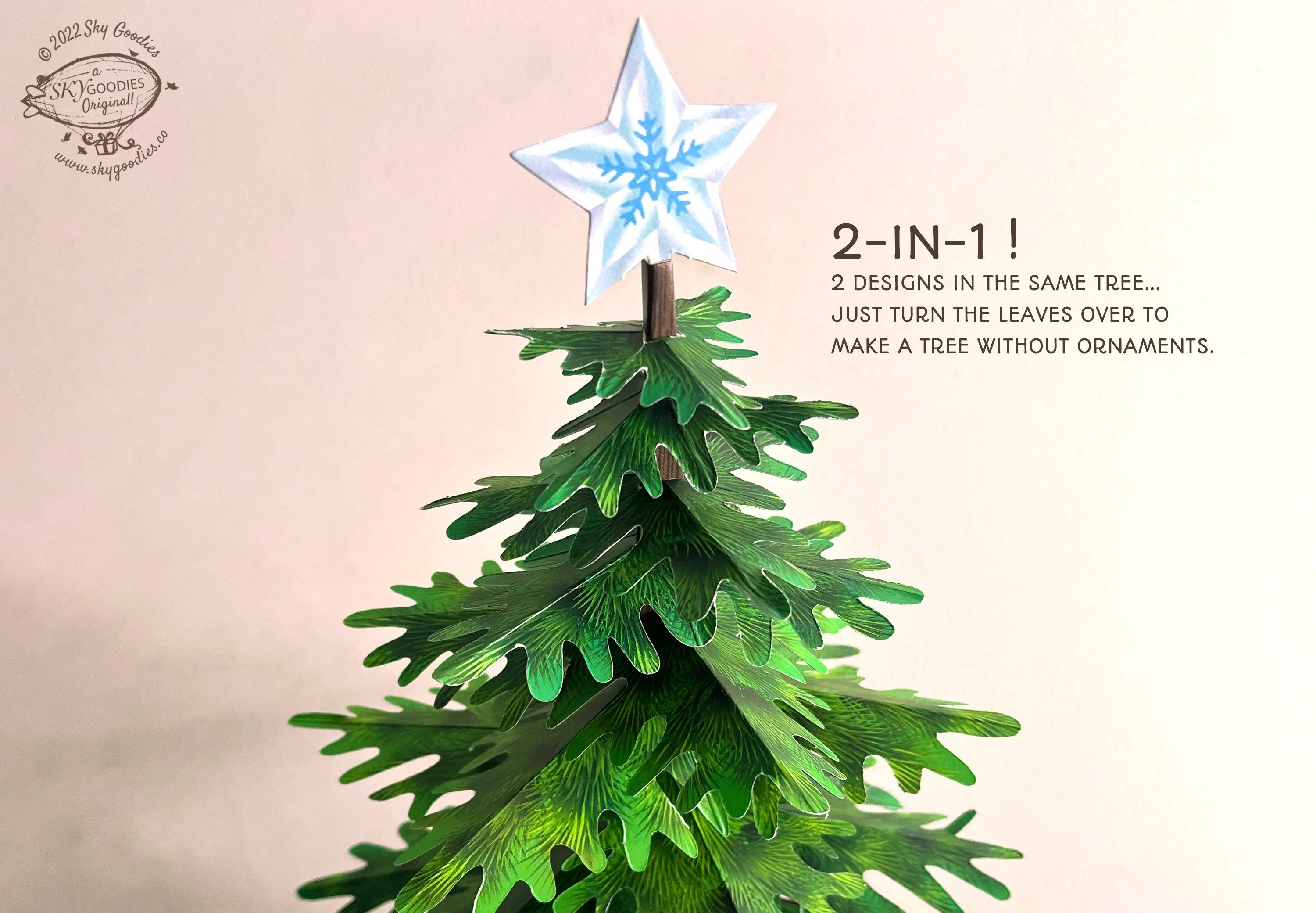 Paper Christmas Tree with Fairy Lights: DIY Paper Craft Kit - Image 12
