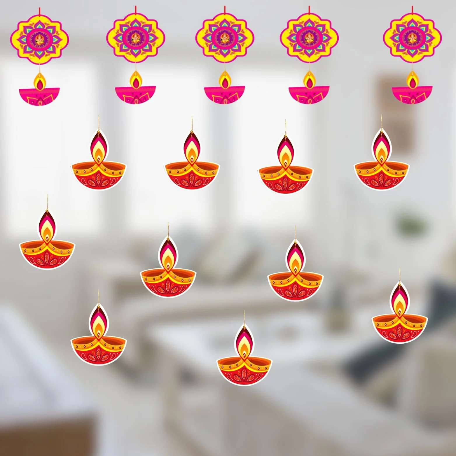 Paper Hanging Diya for Navratri, Diwali Decoration - Image 4