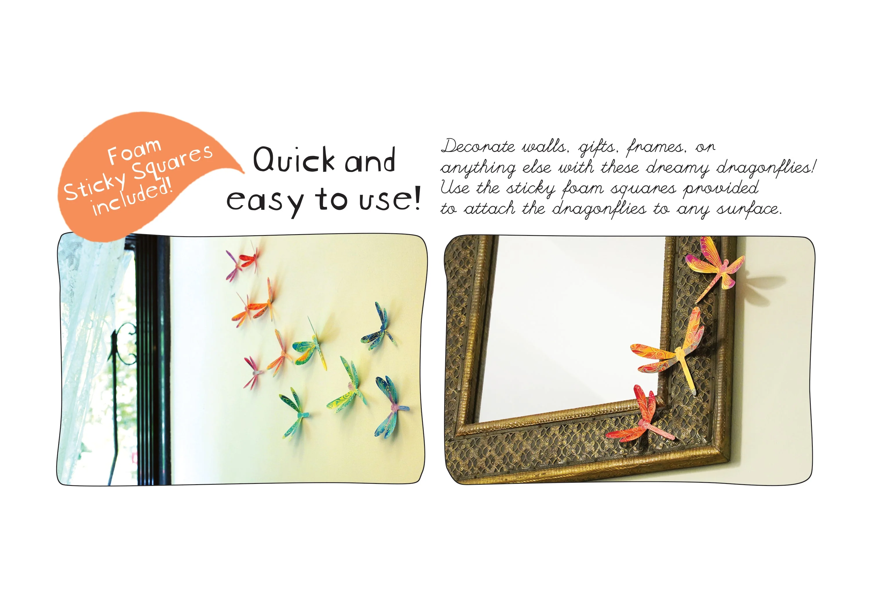 Paper Mini Happy Home Fairy Lights & Dragonflies Wall Decor Combo - Image 6