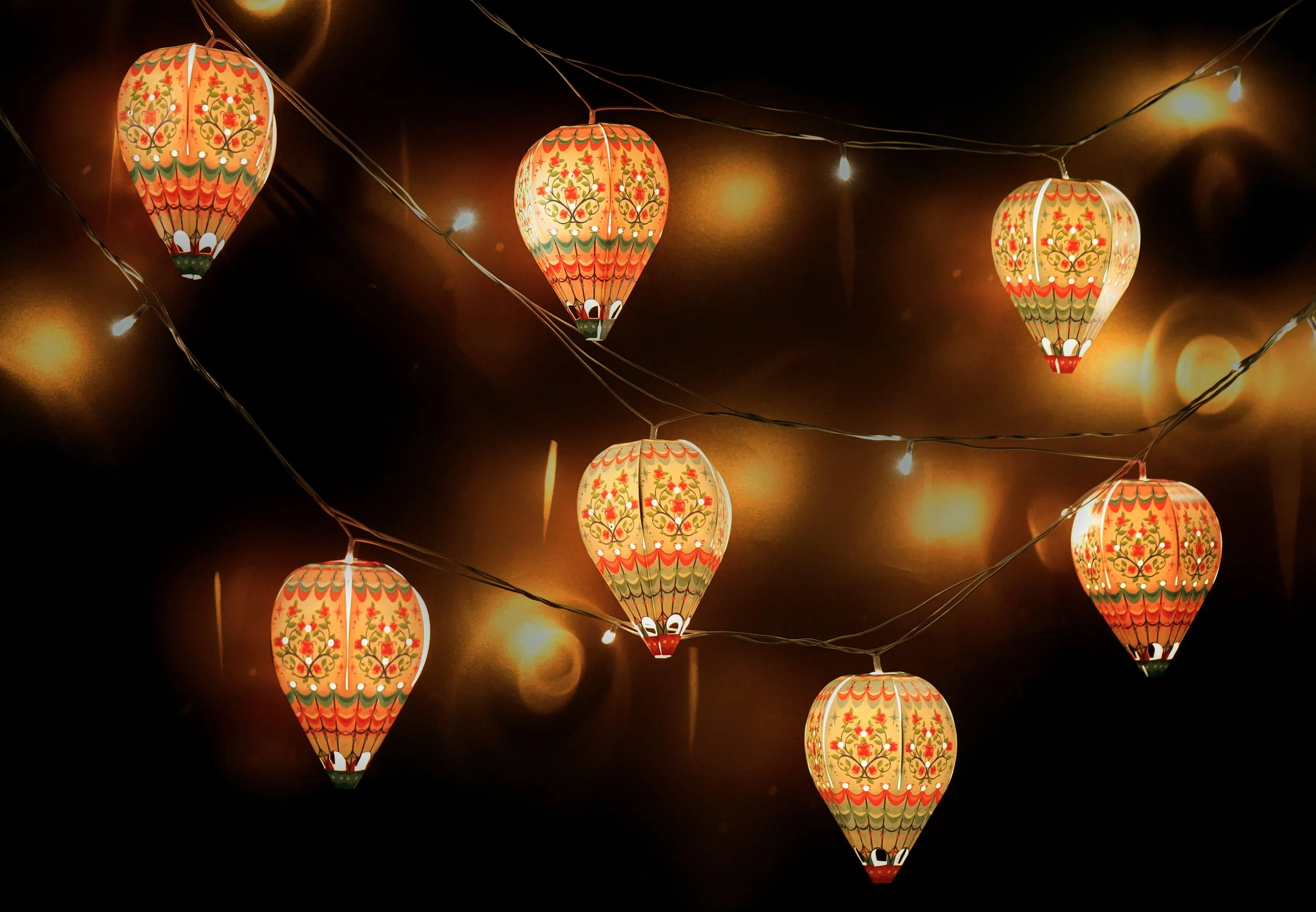 Paper Mini Hot Air Balloon Fairy Lights & Birds Wall Decor Combo - Image 12