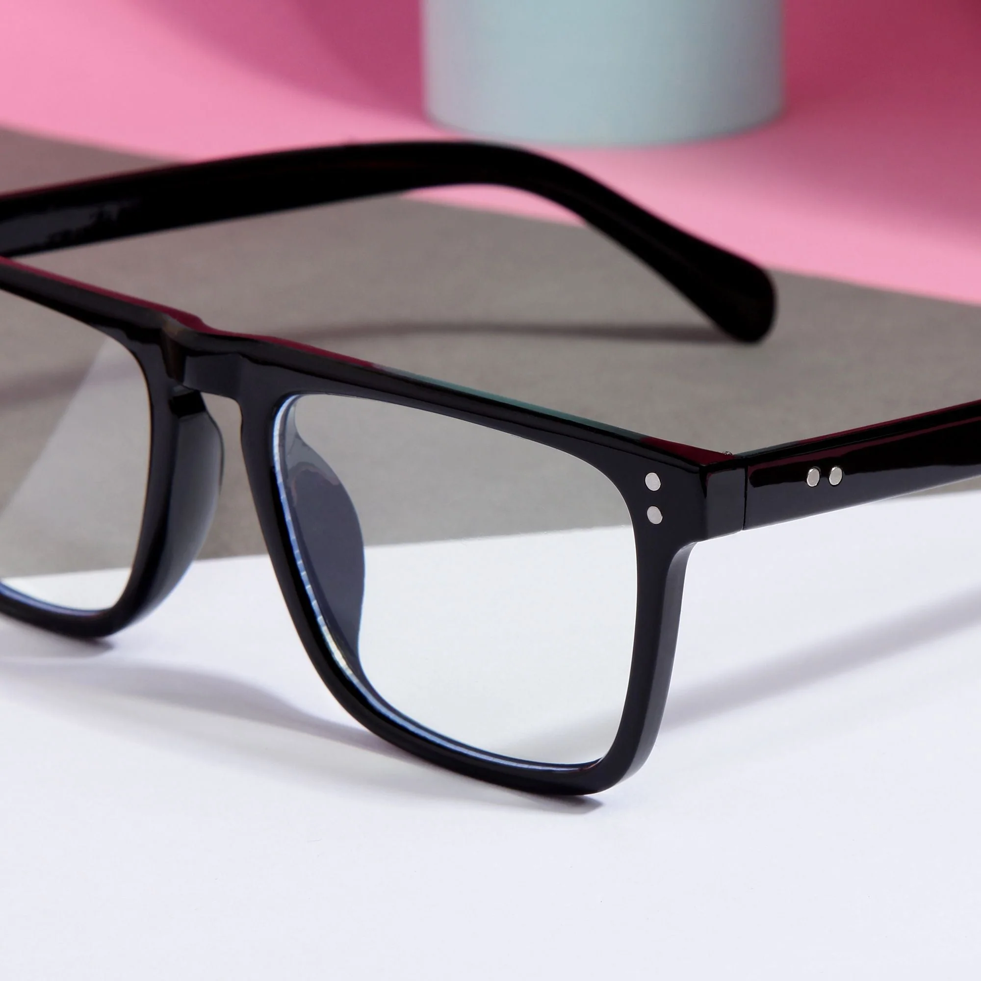 Pardon Black Clear Premium Rectangle Sunglasses - Image 2