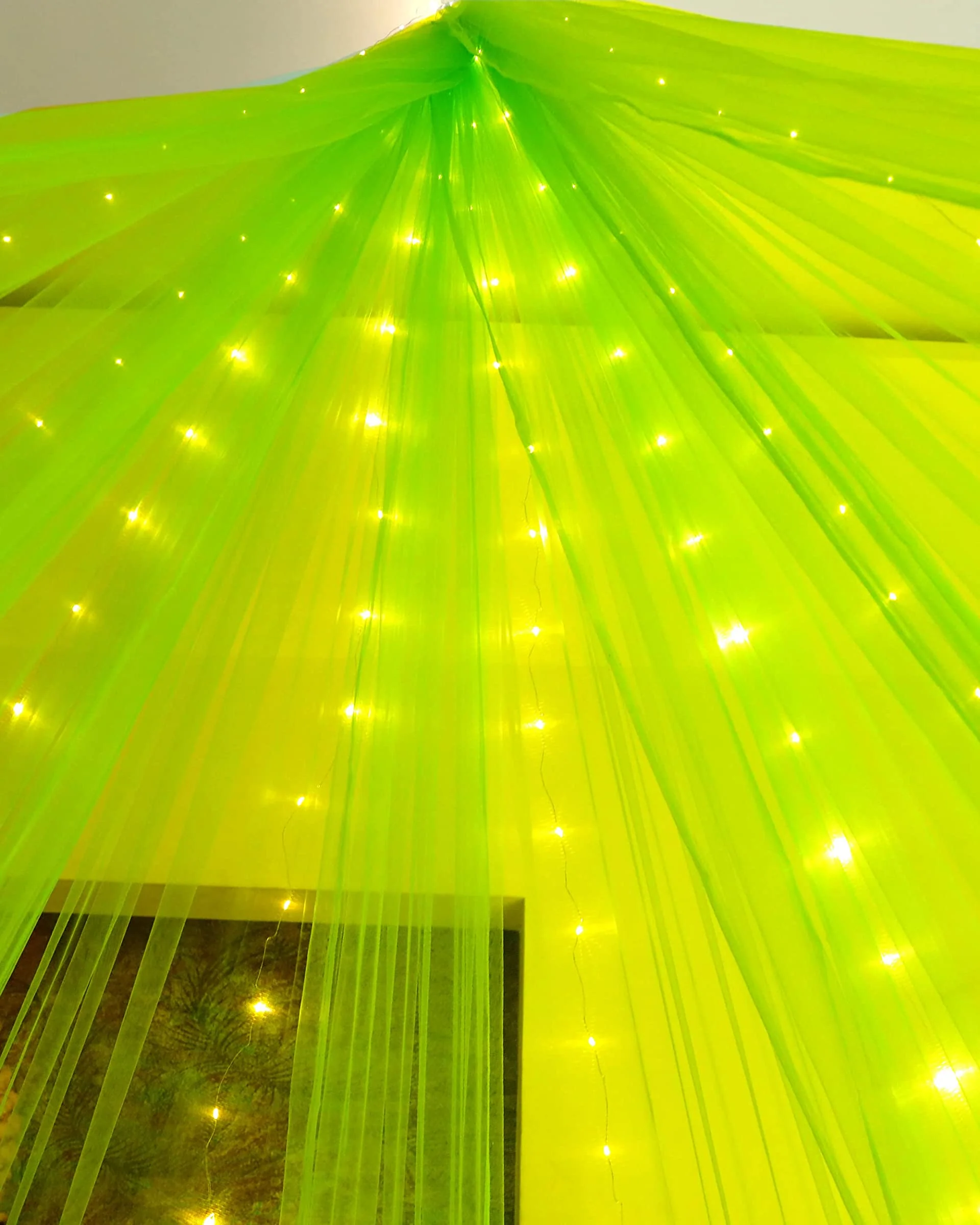 Parrot Green Color Decoration Net Cabana Tent  (With 10M Led Light) - Image 4