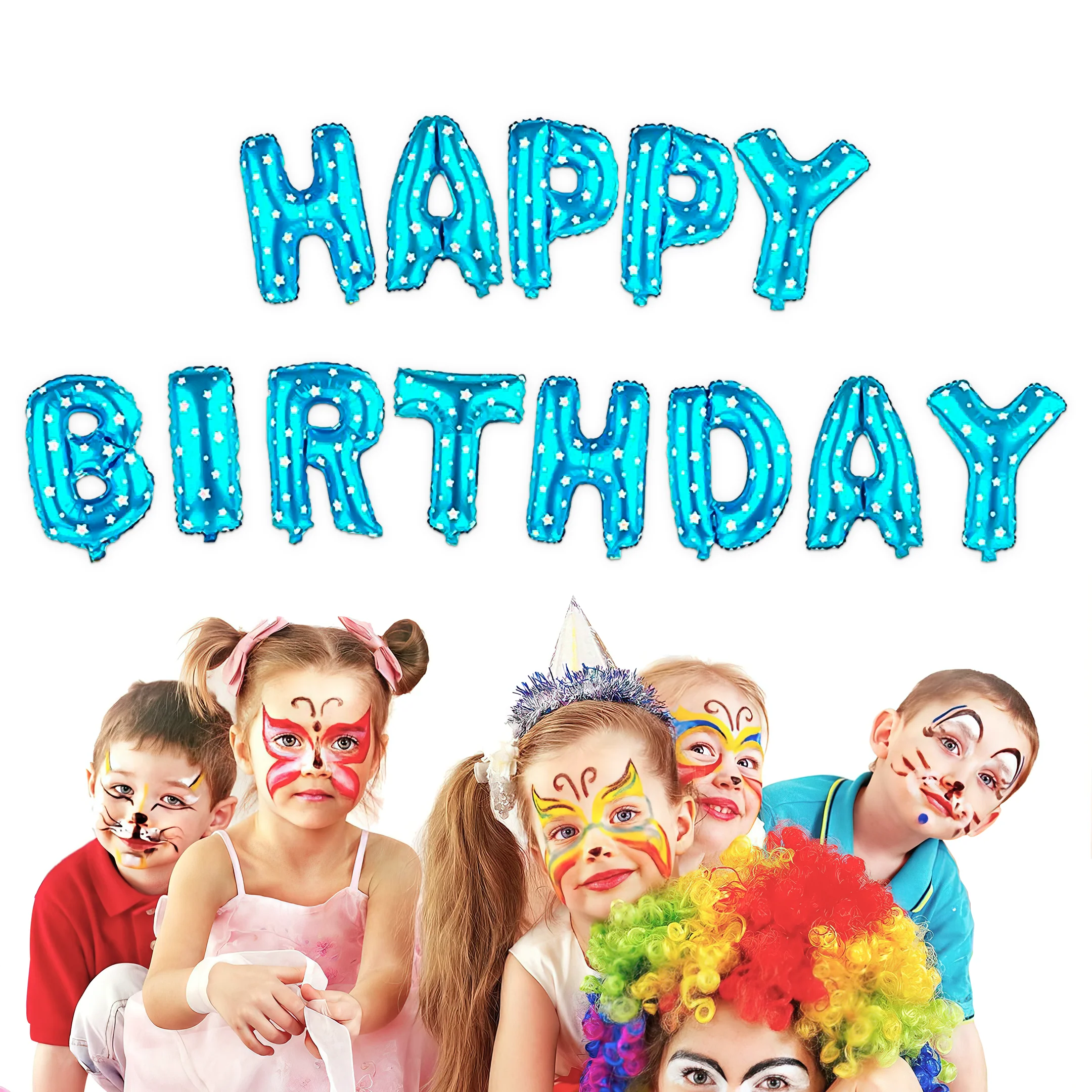Pastel balloon Happy birthday foil banner - Image 3