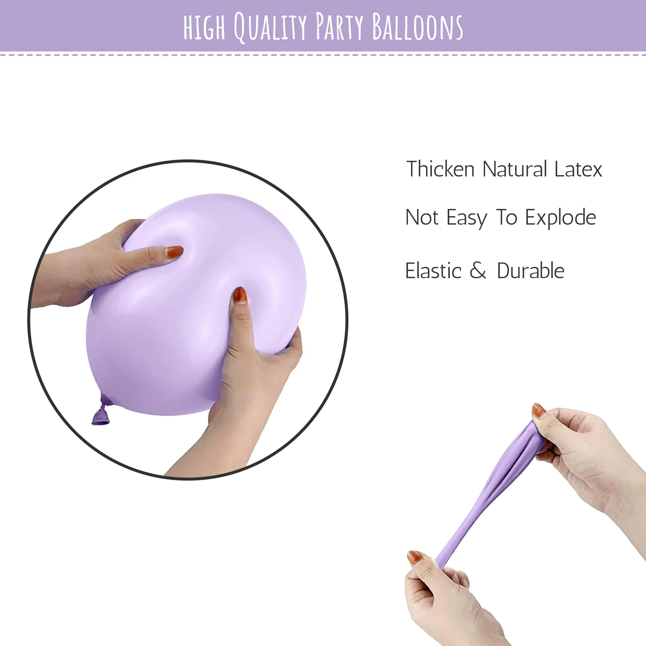Pastel Purple Balloons for party decoration pack of 50 Items - Image 4