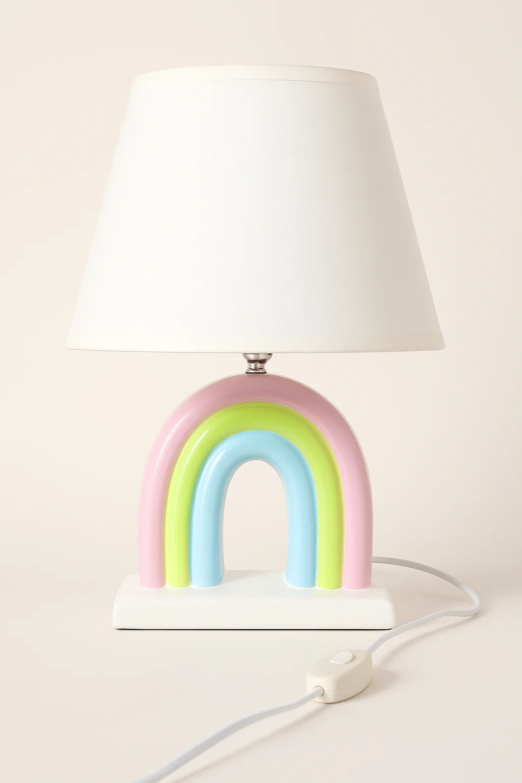 Pastel Rainbow Ceramic Table Lamp – Cute Bedside Lamp for Kids’ Room & Nursery - Image 3