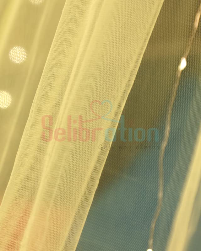 Pastel Yellow Decoration Net Cabana Tent Cloth  (With 5M Led Light) - Image 5