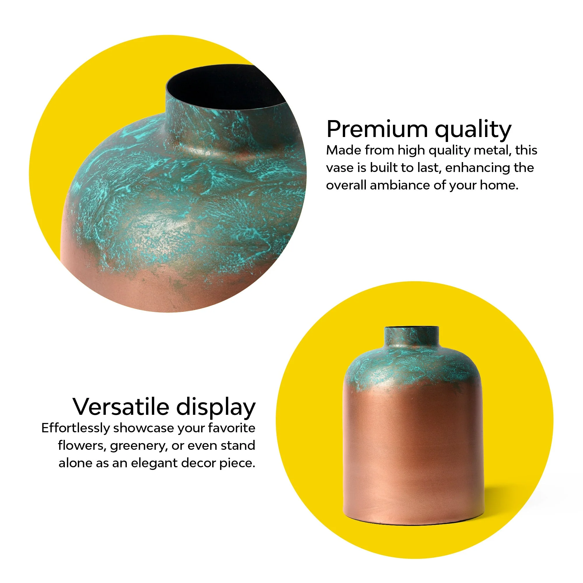 Patina Jar Metal Vase - Image 9
