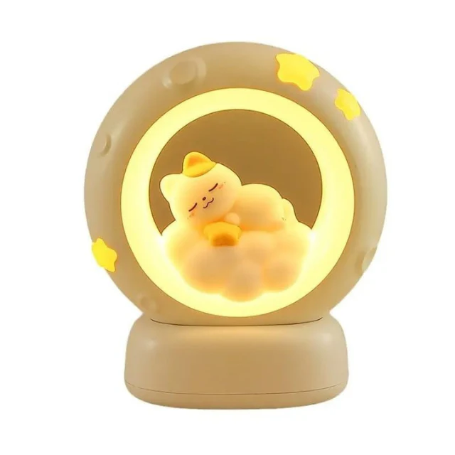 PawPop: Adorable Cat-Shaped LED Night Light – USB Rechargeable Lamp with Tap Control & Adjustable Brightness for Cozy Ambiance & Gifting