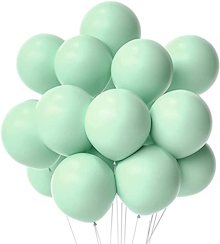 Peach Happy Birthday Banner And Pastel Green Metallic Balloons (Pack of 30) - Image 3
