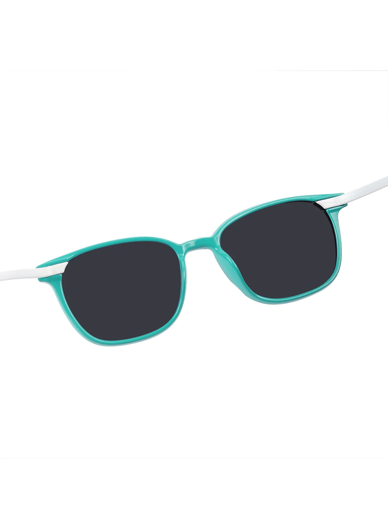 Peach Pop Green & White Square Kids Sunglasses