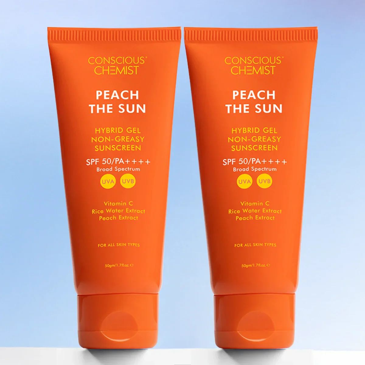 Peach The Sun (Pack Of Two) | SPF 50 PA++++ | 2x50 Gms
