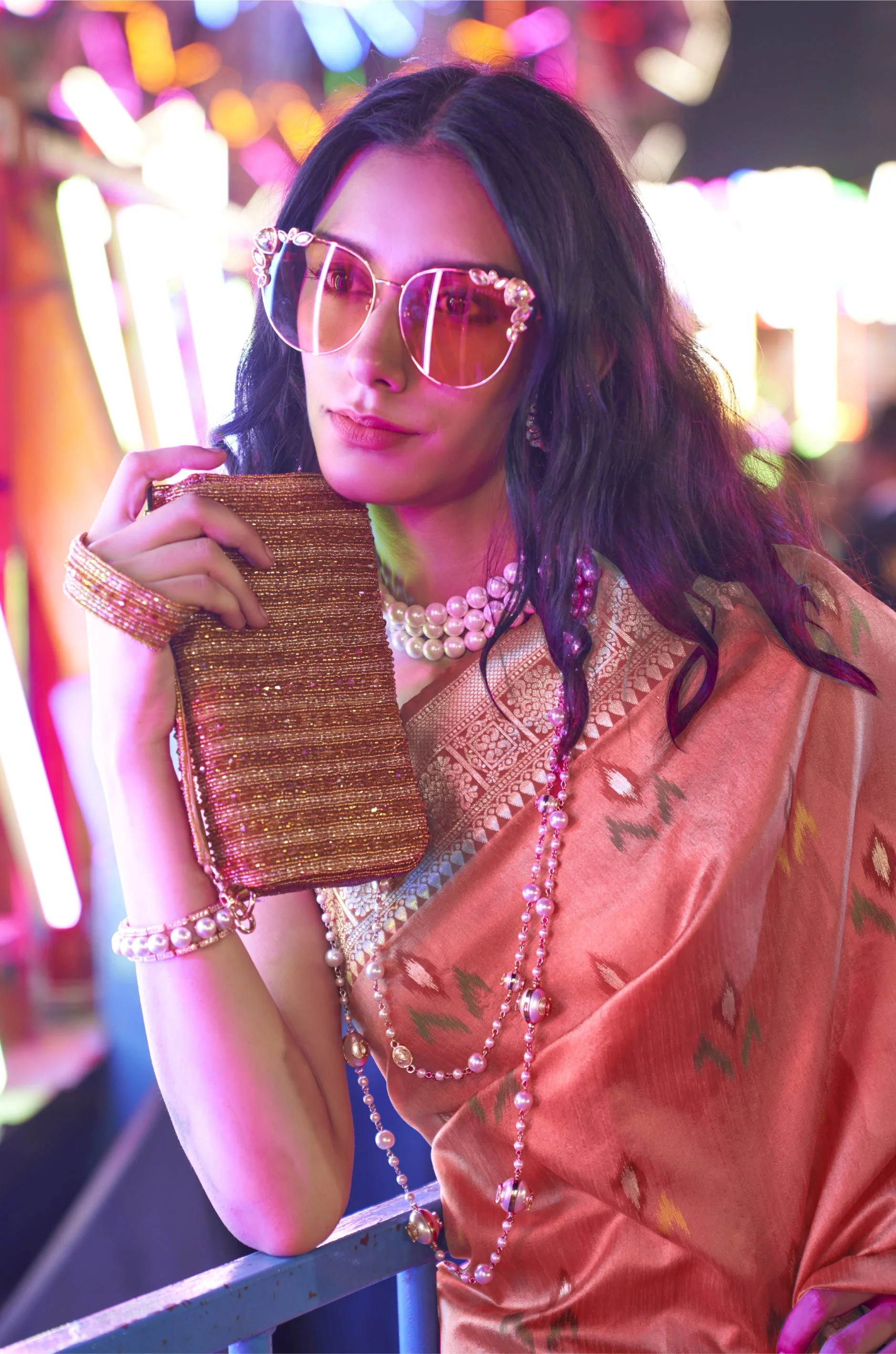 Peach Woven Silk Saree - Image 2