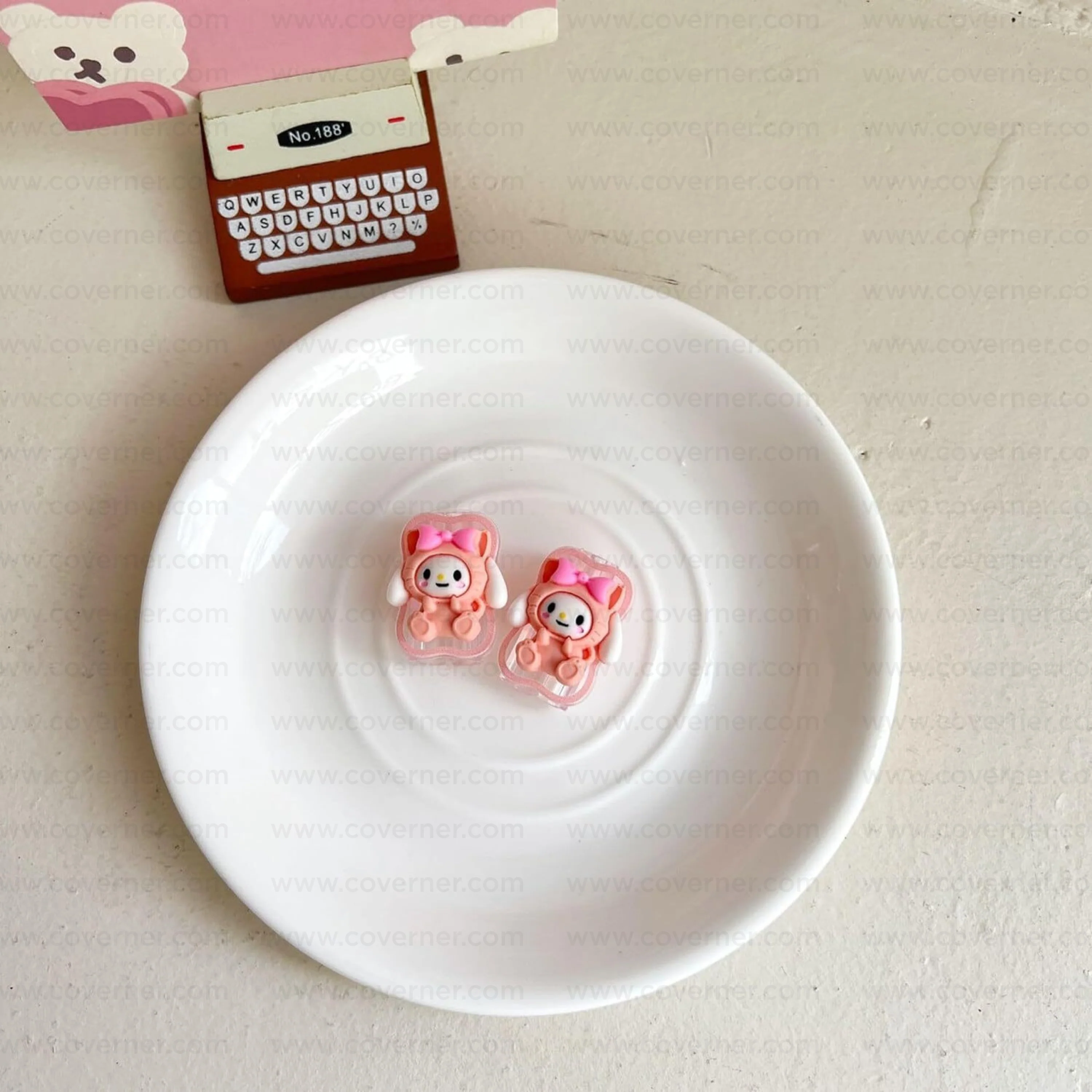 Peachie Paws – 5-Piece Charger & Cable Protector Set | CharmPop Series by Coverner India - Image 3