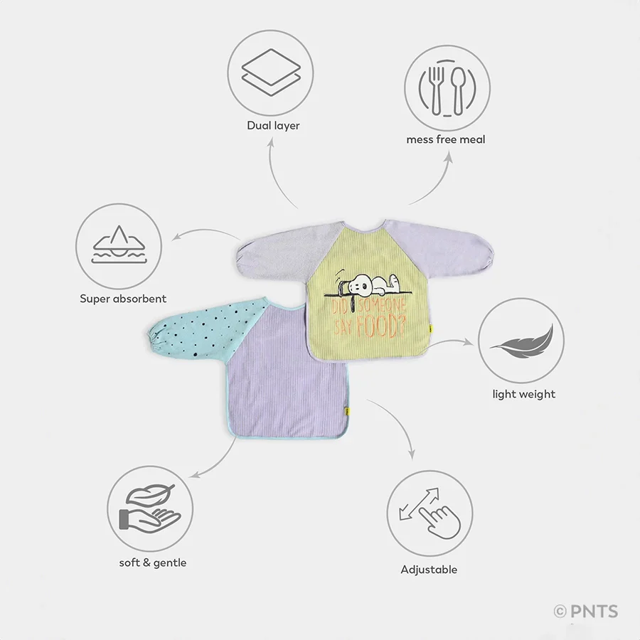 Peanuts™ Coverall Multicolor Full Sleeve Bib Boy Pack of 2 - Image 4