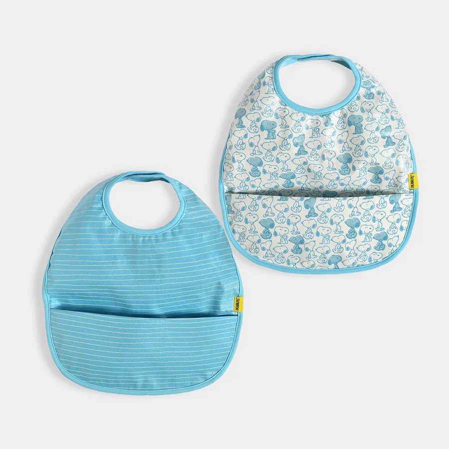 Peanuts™ Feeding Bib For Babies Blue Pack of 2 - Image 2