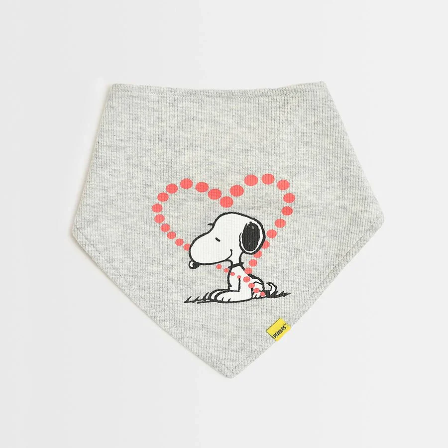 Peanuts™ Grey Printed Triangle Bibs (Pack of 2) - Image 4