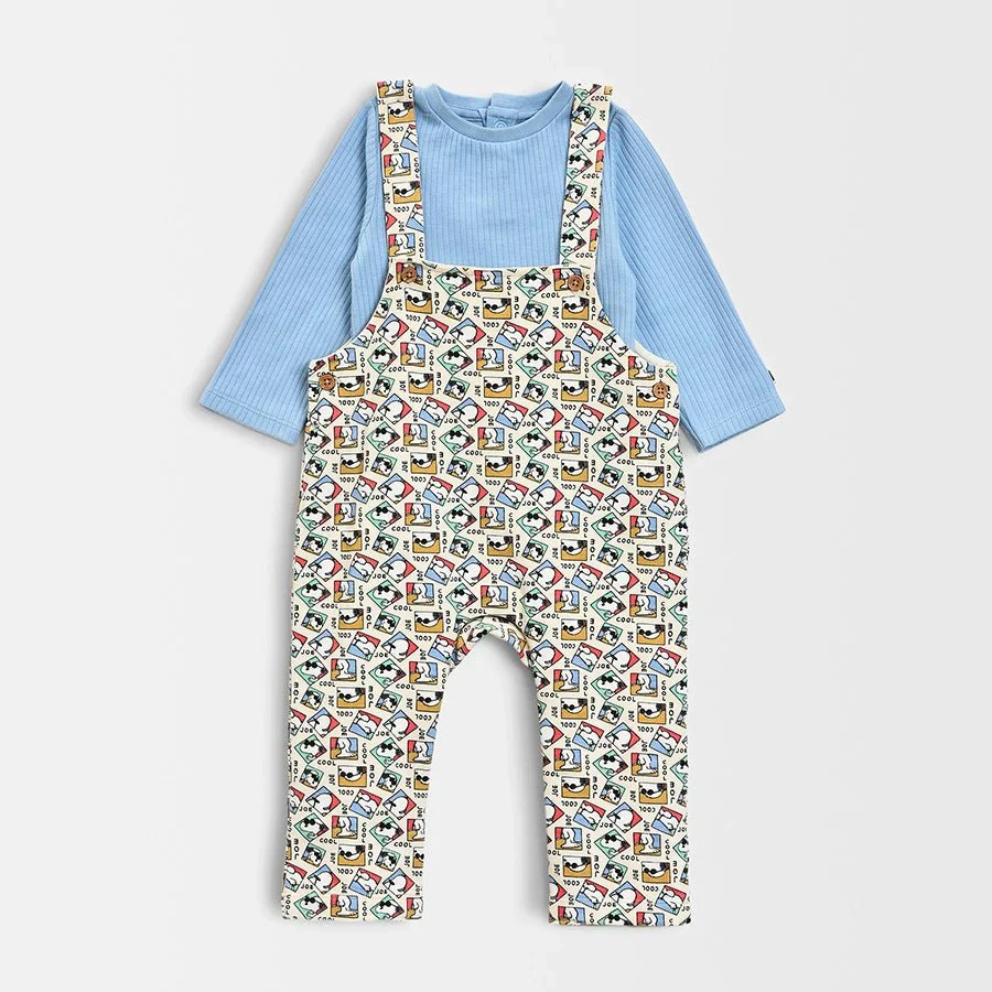 Peanuts™ Knitted Romper With Baby Dungaree Set - Image 3
