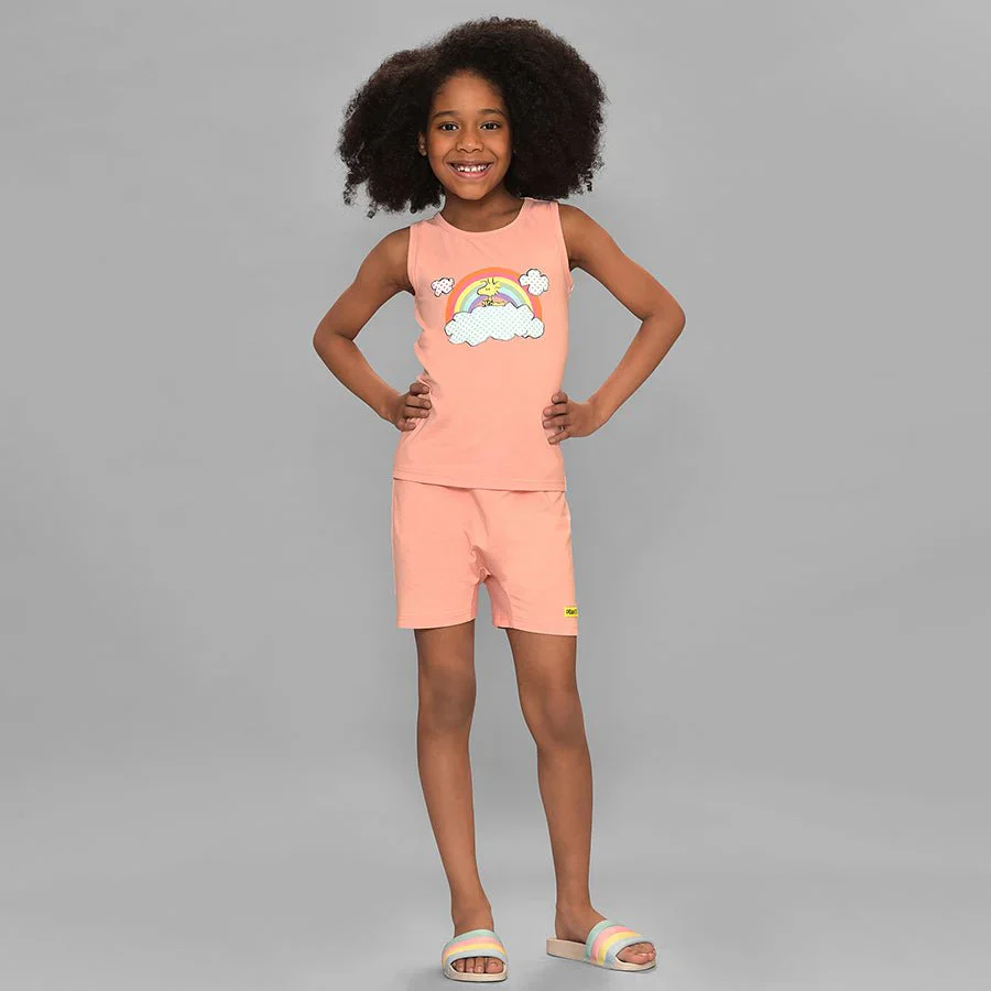 Peanuts™ Showy Lycra Multicolor Baby Vest Set Girl Pack of 3 - Image 4