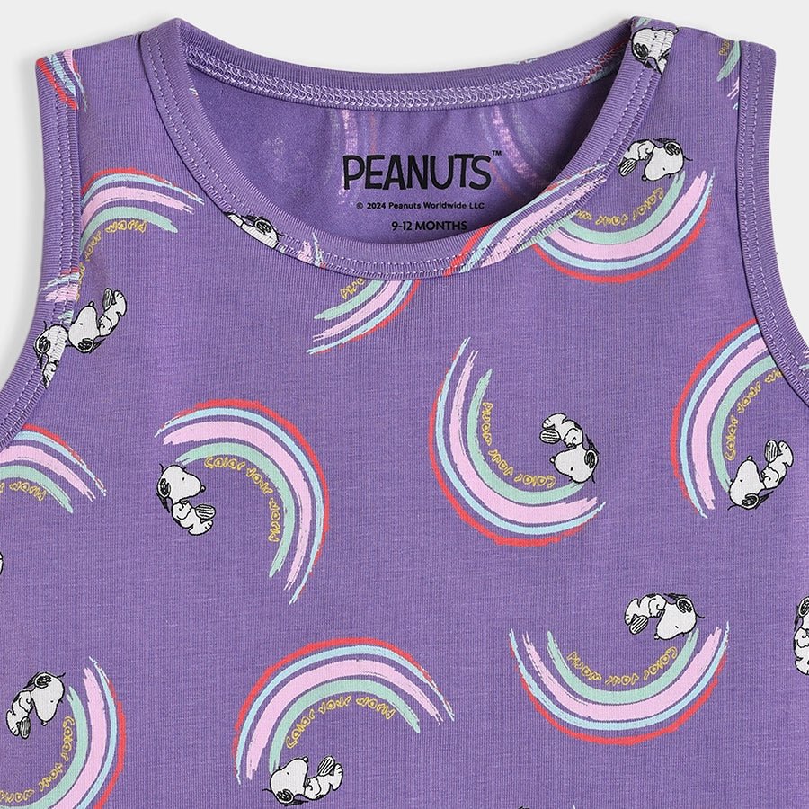 Peanuts™ Showy Lycra Multicolor Baby Vest Set Girl Pack of 3 - Image 7