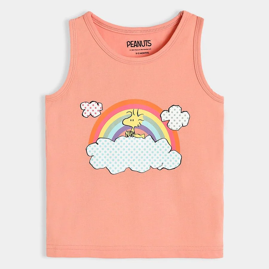 Peanuts™ Showy Lycra Multicolor Baby Vest Set Girl Pack of 3 - Image 8