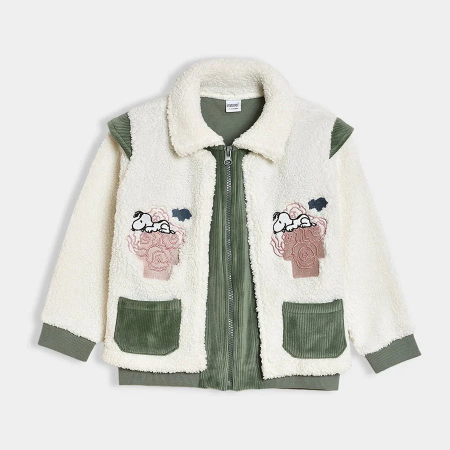 Peanuts Snoopy Embroidered Pattern Bonjour Coat - Image 2